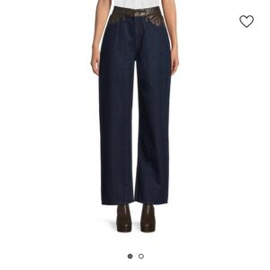 rag & bone Dark Blue Wide Leg Jeans